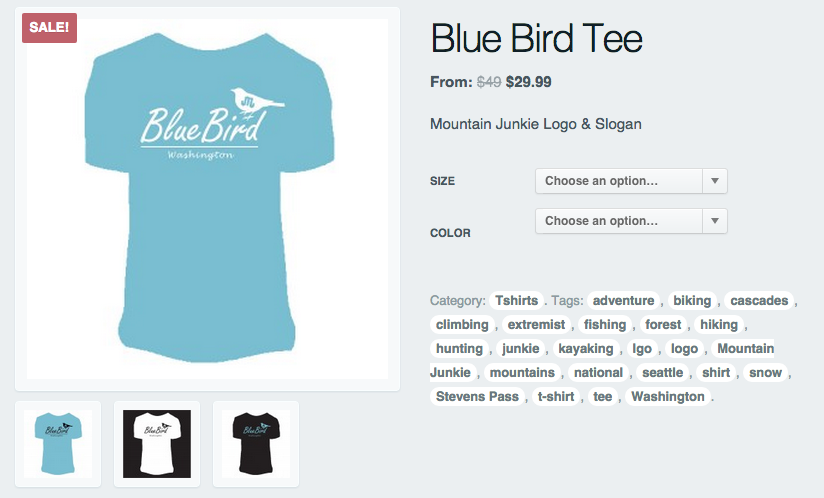 mountain junkie bluebird t shirt