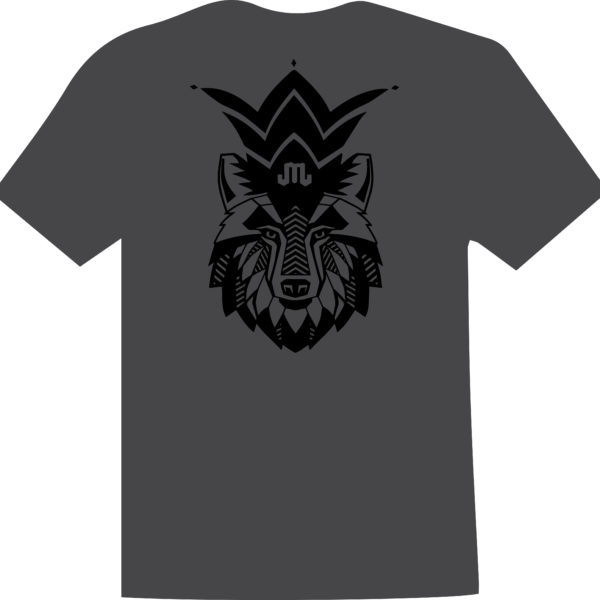 Wolf Charcoal Black T Mountain Junkie